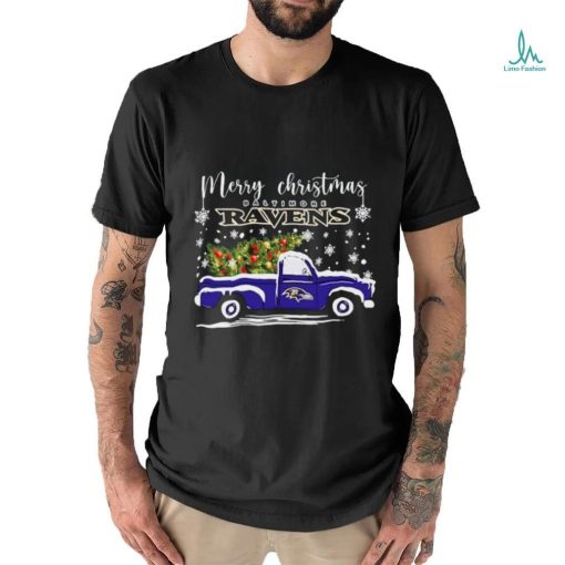 Merry Christmas Truck Baltimore Ravens Shirt