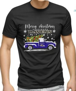 Merry Christmas Truck Baltimore Ravens Shirt