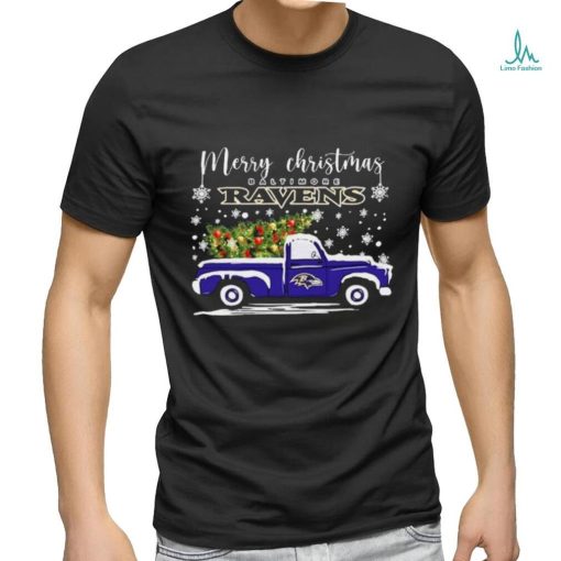 Merry Christmas Truck Baltimore Ravens Shirt