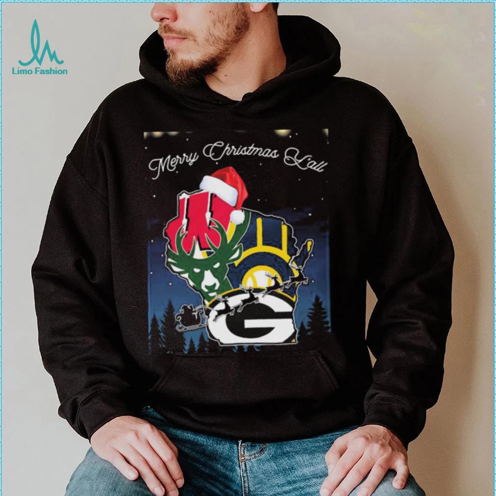 Merry Christmas Y’all Wisconsin Sports Teams Shirt Merry Christmas Y’all Wisconsin Sports Teams Shirt