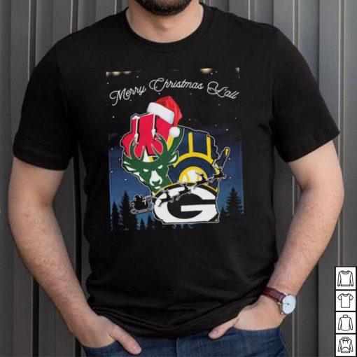 Merry Christmas Y’all Wisconsin Sports Teams Shirt