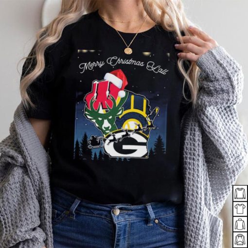Merry Christmas Y’all Wisconsin Sports Teams Shirt
