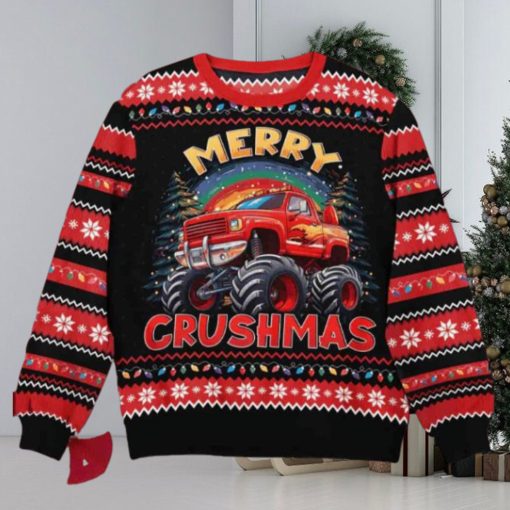 Merry Crushmas Monster Truck Christmas Ugly Sweater