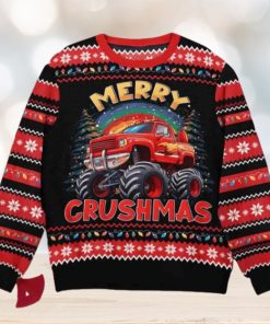 Merry Crushmas Monster Truck Christmas Ugly Sweater