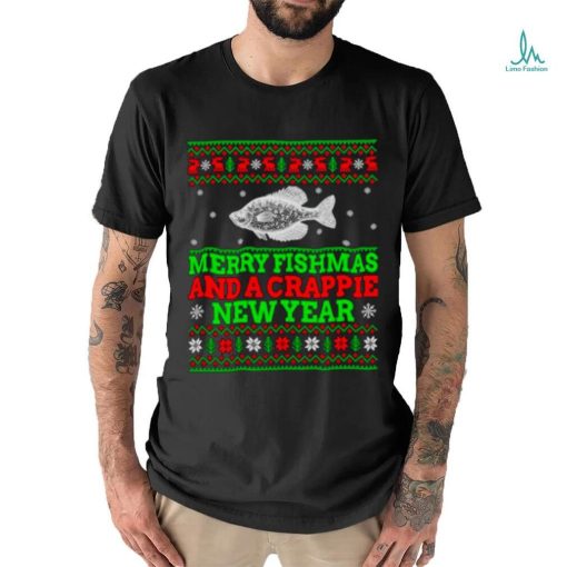 Merry Fishmas and a crappie new year ugly Christmas shirt