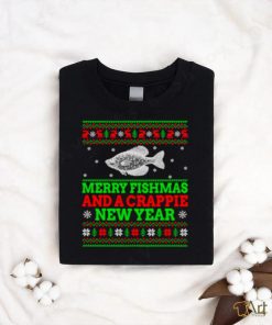 Merry Fishmas and a crappie new year ugly Christmas shirt
