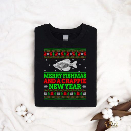 Merry Fishmas and a crappie new year ugly Christmas shirt