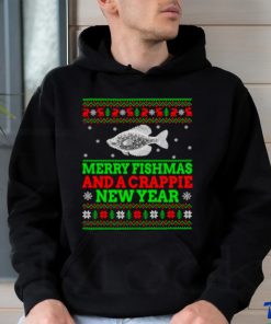 Merry Fishmas and a crappie new year ugly Christmas shirt