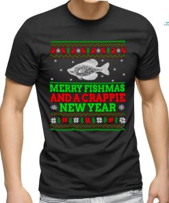 Merry Fishmas and a crappie new year ugly Christmas shirt