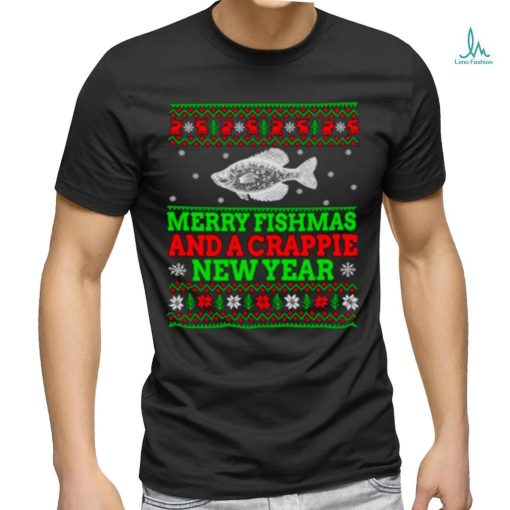 Merry Fishmas and a crappie new year ugly Christmas shirt