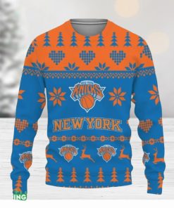 Merry Funny New York Knicks Gifts For Fan Merry Christmas Tree Ugly Christmas Sweater Gift Holidays