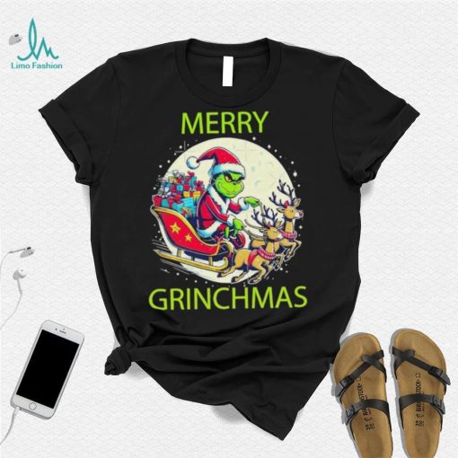 Merry Grinchmas ride a deer to give gifts shirt