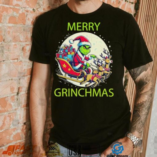 Merry Grinchmas ride a deer to give gifts shirt