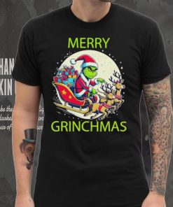 Merry Grinchmas ride a deer to give gifts shirt