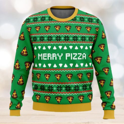 Merry Pizza Ugly Christmas Sweater 3D All Over Printed Christmas Sweater