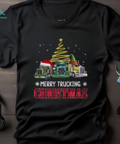 Merry Trucking Christmas Three Truck Wearing Hat Classic T Shirt