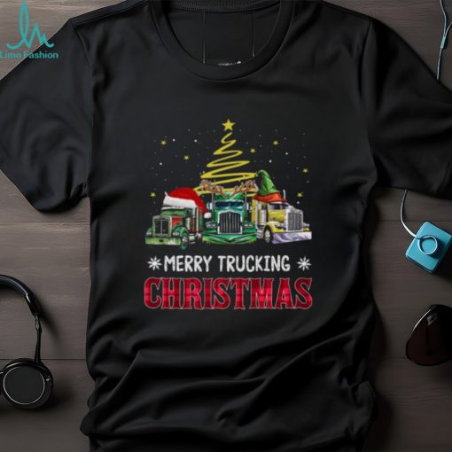 Merry Trucking Christmas   Three Truck Wearing Hat Classic T Shirt