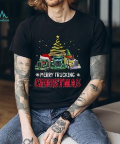 Merry Trucking Christmas Three Truck Wearing Hat Classic T Shirt