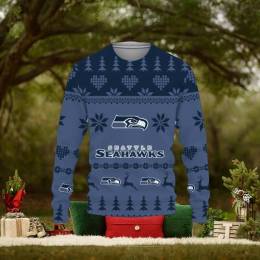 Merry Ugly Christmas Sweater Funny Seattle Seahawks Unisex Gifts For Fan Merry