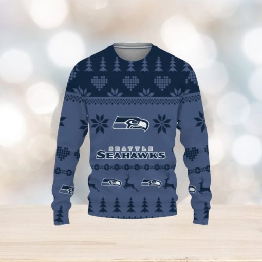 Merry Ugly Christmas Sweater Funny Seattle Seahawks Unisex Gifts For Fan Merry