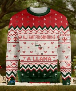 Merry Xmas All I Want For Christmas Is A Llama Gift For Christmas Party Ugly Christmas Sweater