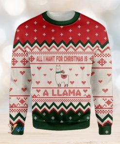 Merry Xmas All I Want For Christmas Is A Llama Gift For Christmas Party Ugly Christmas Sweater