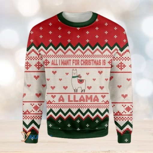 Merry Xmas All I Want For Christmas Is A Llama Gift For Christmas Party Ugly Christmas Sweater