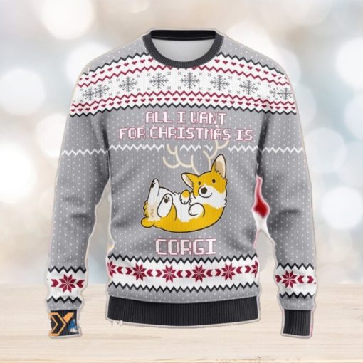 Merry Xmas All I Want For Christmas Is Corgi Dog Awesome Gift For Dog Lovers Ugly Christmas Sweater