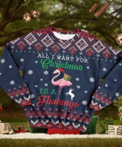 Merry Xmas All I Want For Christmas is A Flamingo Gift For Christmas Party Ugly Christmas Sweater