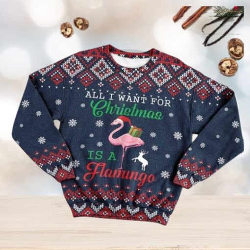 Merry Xmas All I Want For Christmas is A Flamingo Gift For Christmas Party Ugly Christmas Sweater