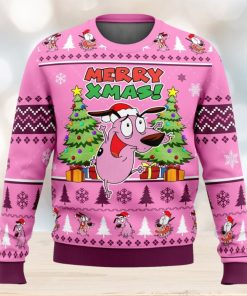 Merry Xmas Courage The Cowardly Dog Ugly Christmas Sweater