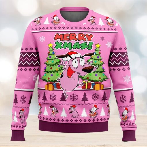 Merry Xmas Courage The Cowardly Dog Ugly Christmas Sweater