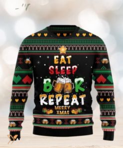 Merry Xmas Eat Sleep Beer And Repeat Awesome Gift For Christmas Ugly Christmas Sweater