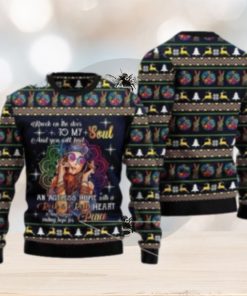 Merry Xmas Hippie Girl Wool Knock On The Door To My Soul And You Will Find Vintage Ugly Christmas Sweater