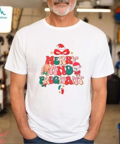 Merry and Pregnant Funny Pregnancy Reveal Shirt