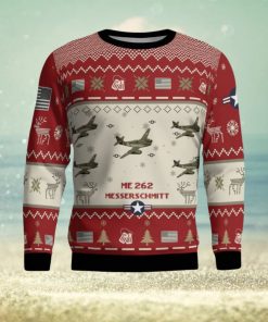 Messerschmitt Me 262 Aircraft Ugly Christmas Sweater 2023 Veteran Christmas Gift Red Sweater