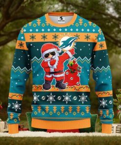 Miami Dolphins Dabbing Santa Claus Christmas Ugly Sweater