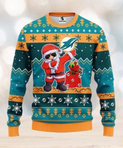 Miami Dolphins Dabbing Santa Claus Christmas Ugly Sweater