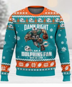 Miami Dolphins Damn Right Christmas Gift Ugly Sweater 3D All Over printed