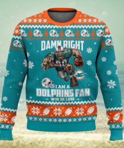 Miami Dolphins Damn Right Christmas Gift Ugly Sweater 3D All Over printed