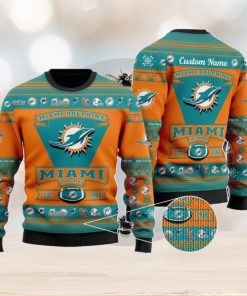 Miami Dolphins Football Team Custom Ugly Christmas Sweater