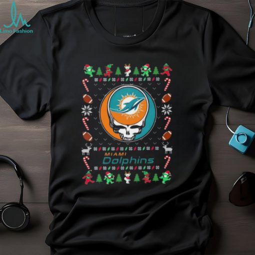 Miami Dolphins Gratefull Dead Ugly Christmas Shirt