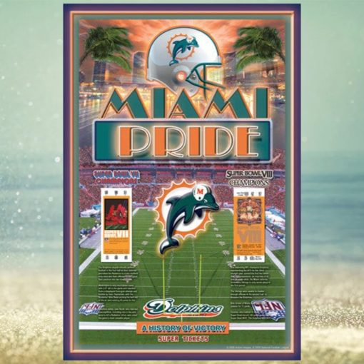 Miami Dolphins History Of Victory Time Super Bowl Champions Poster