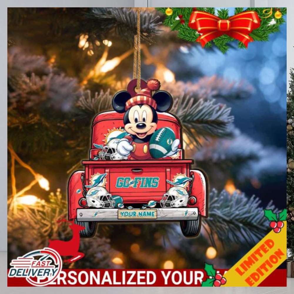 Miami Dolphins Mickey Mouse Ornament Personalized Your Name Sport Home Decor Miami Dolphins Mickey Mouse Ornament Personalized Your Name Sport Home Decor