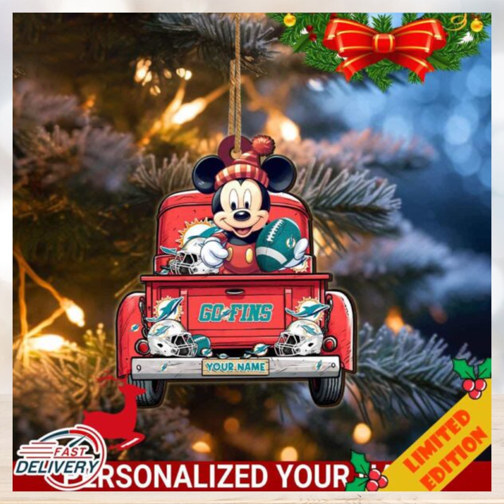 Miami Dolphins Mickey Mouse Ornament Personalized Your Name Sport Home Decor Miami Dolphins Mickey Mouse Ornament Personalized Your Name Sport Home Decor