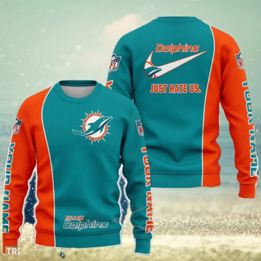 Miami Dolphins NFL Just Hate Us Personalized For Fans Sweater New