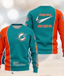 Miami Dolphins NFL Just Hate Us Personalized For Fans Sweater New