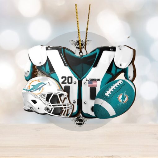 Miami Dolphins NFL Sport Ornament Custom Your Name And Number