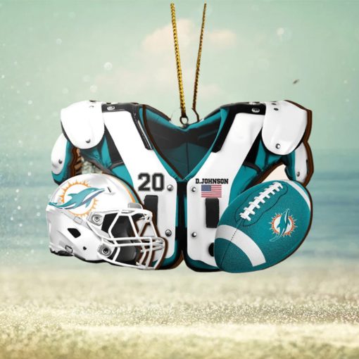 Miami Dolphins NFL Sport Ornament Custom Your Name And Number