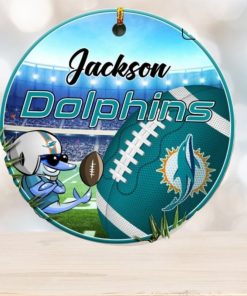 Miami Dolphins Nfl Fans Christmas Ornament Custom Name Christmas